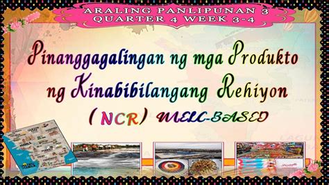 mga hanap buhay at produkto sa ncr halimbawa .